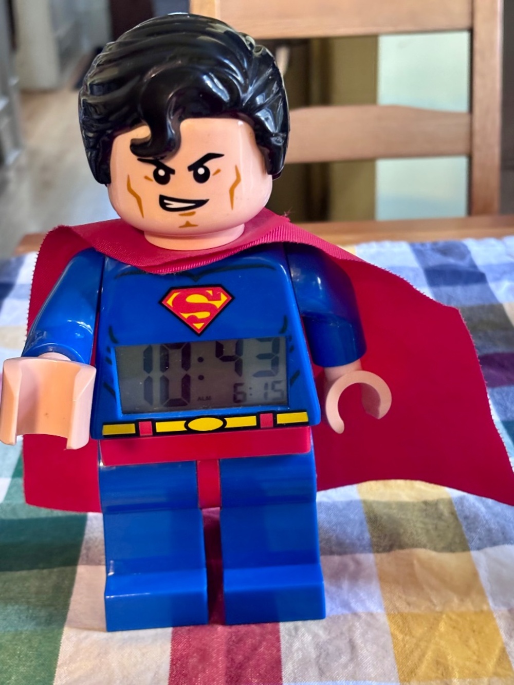LEGO DC Super Heroes "SUPERMAN" Figure Alarm CLOCK. EXCELLENT condition.